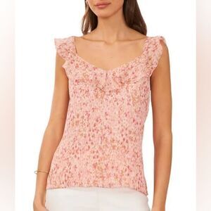 Halogen Ruffle Strap Tank in Ballet Slipper